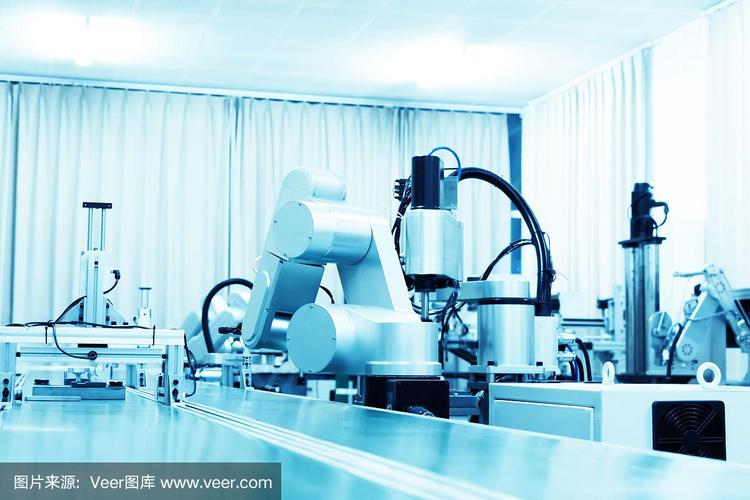 重工业工厂的现代化自动机器人装配线